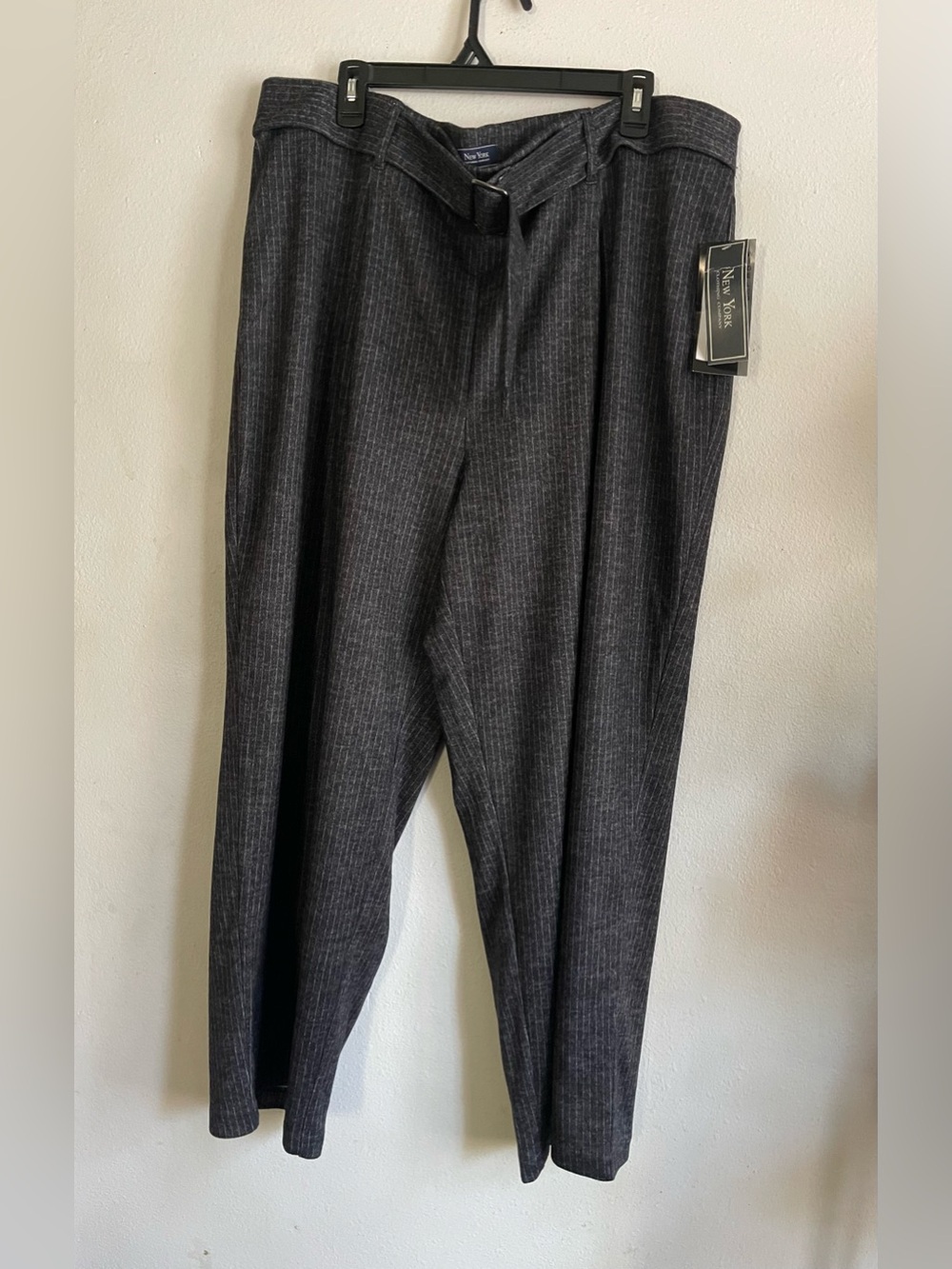 New York & Company Men's Dark Charcoal Pinstripe Dress Pants